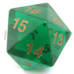 Transparent: 55mm D20 Countdown Emerald/Gold
