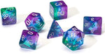 RPG Dice Set (7): Blue Aurora Semi-Transparent Resin