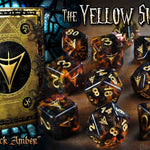 Elder Dice: Yellow Sign 10 Dice Polyhedral Set - Glass and Wax