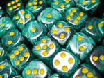 Chessex Dice Sets: Vortex Malachite Green w/Yellow (36)