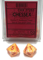 Dice Menagerie 10: Poly D10 Festive Sunburst/Red (10)