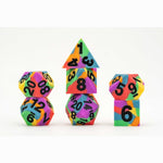 16mm 7ct Silicone Sharp Dice Set - Rainbow Flag