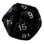 Jumbo D20 Novelty Dice Plush - Black with Silver