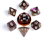 10mm Mini Stardust Acrylic Poly Dice Set: Supervolcano (7)