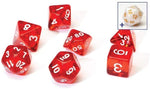 RPG Dice Set (7): Translucent Red Resin