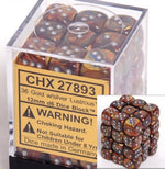 Lustrous: 12mm D6 Gold/Silver/Black (36)