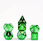 16mm Green Painted Metal Polyhedral Dice Set