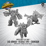 Monsterpocalypse: Protectors Carnidon, Exo-Armor, and Assault Ape Alternate Elite Units (Resin and White Metal)