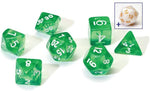 RPG Dice Set (7): Translucent Green Resin