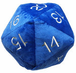 Jumbo D20 Novelty Dice Plush - Blue with Silver