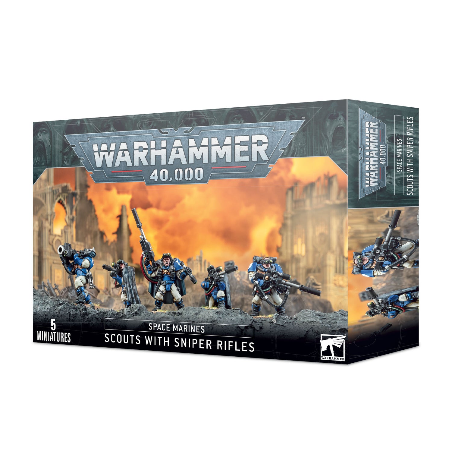 Warhammer 40K Space Marines Scout Squad with Sniper Rifles