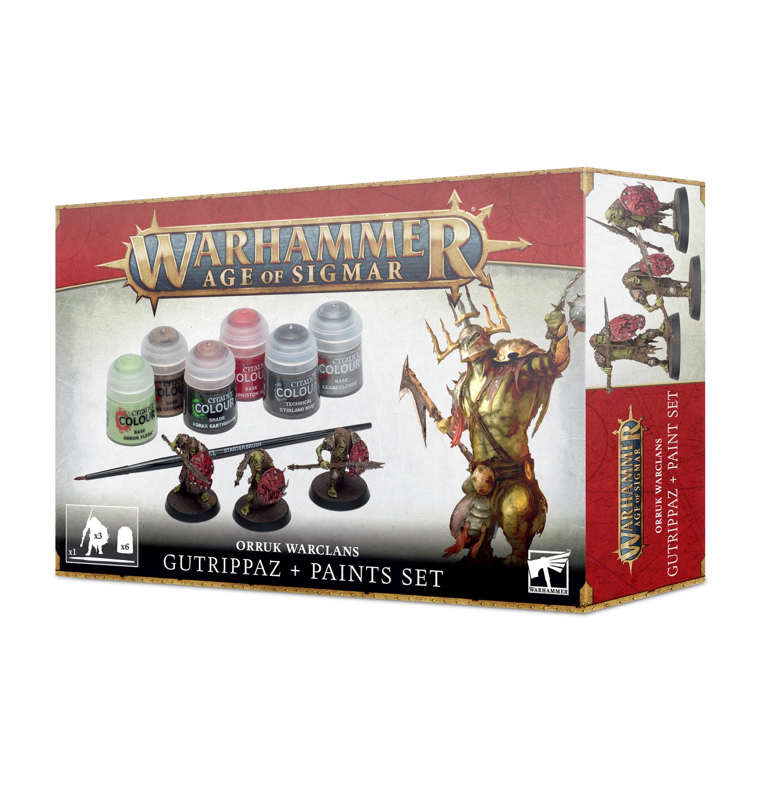 Warhammer Age of Sigmar: Orruks Warclans Gutrippaz Paint Set