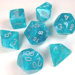 Chessex Polyhedral 7-Die Set Cirrus Aqua w/Silver 27465