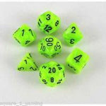 Chessex Polyhedral 7-Die Set Vortex Bright Green w/Black 27430