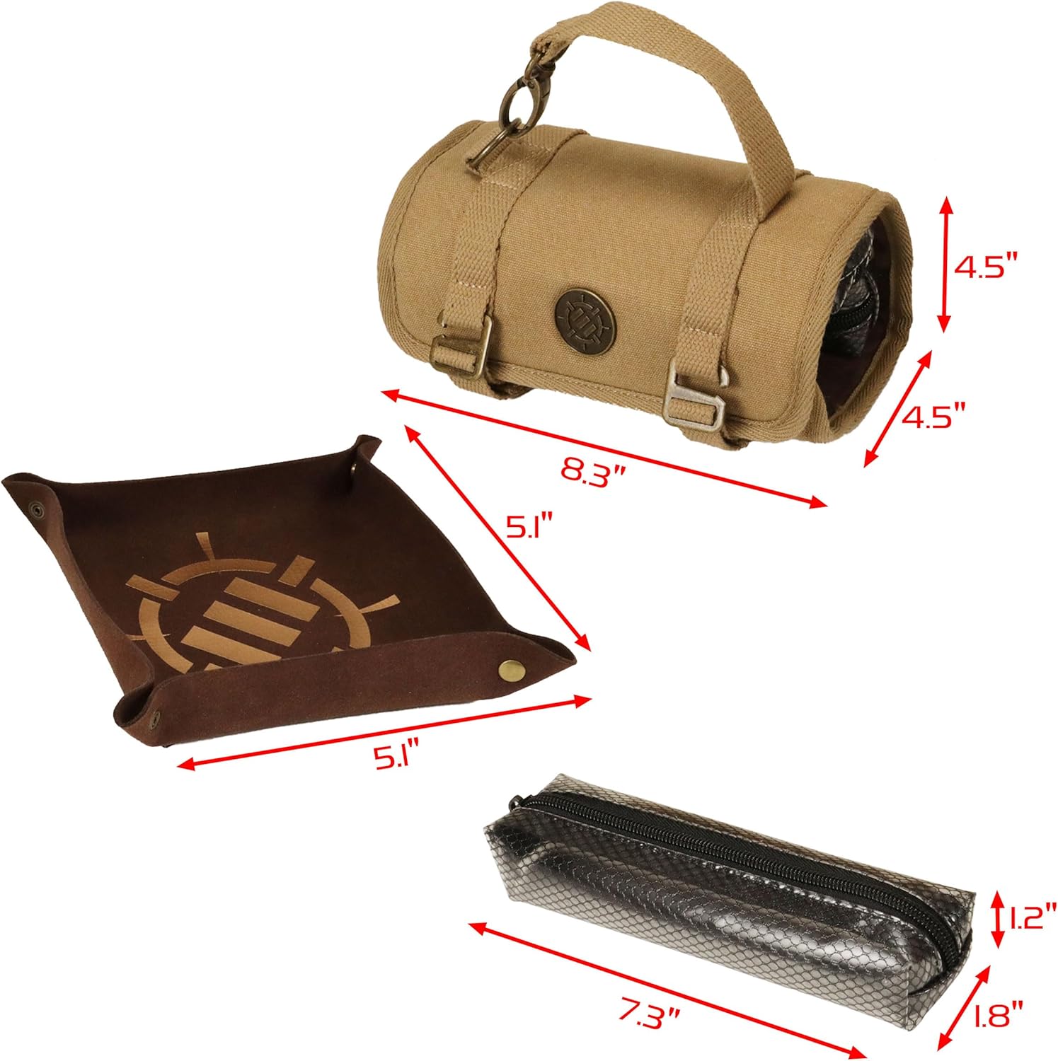 Dice Roll Case: Canvas - Tan