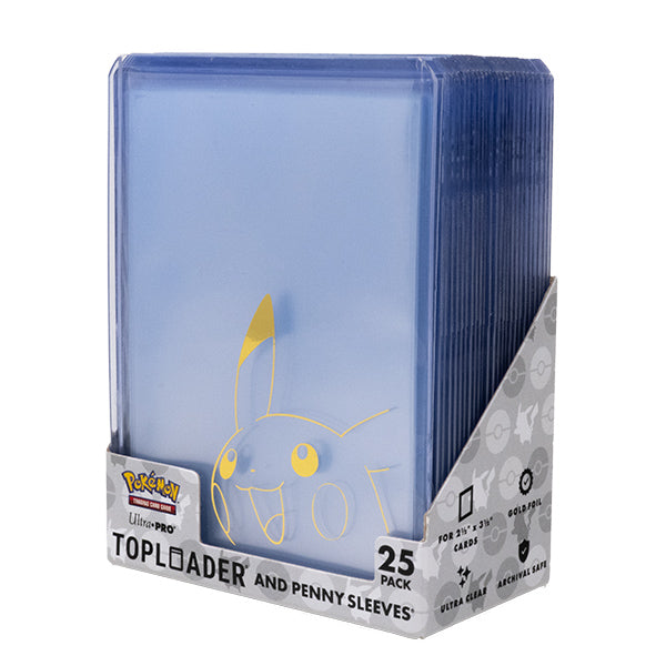 Pokemon Pikachu 3x4 Toploader/Penny Sleeves Combo Pack (25)