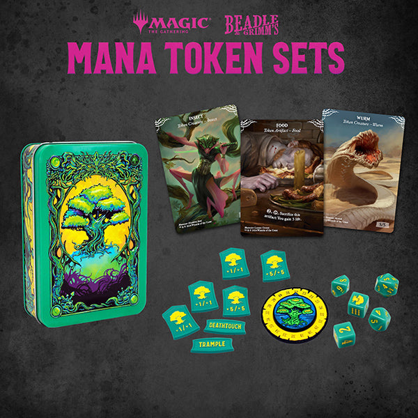 Magic the Gathering Token Set: Green Mana Metal Token Set