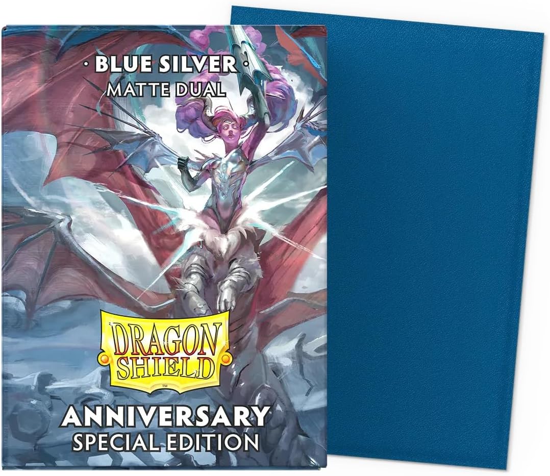 Dragon Shield Sleeves: Standard DUAL- Matte Blue/Silver (100)
