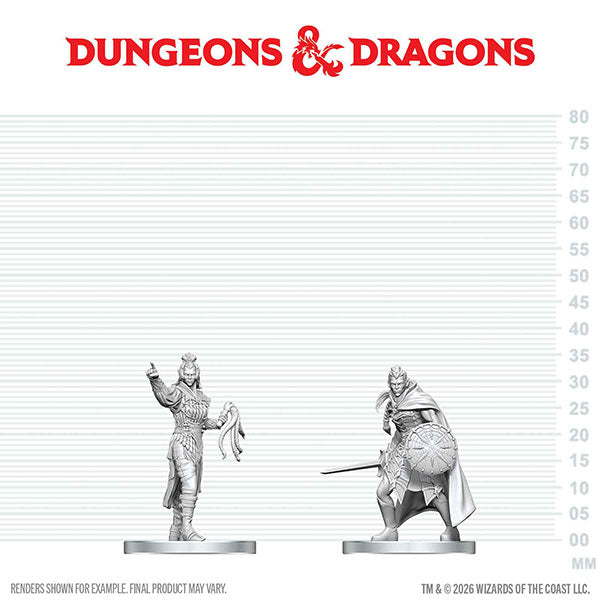 Dungeons & Dragons Nolzur's Marvelous Unpainted Miniatures: Drow Elite Warrior & Drow Priestess of Lolth