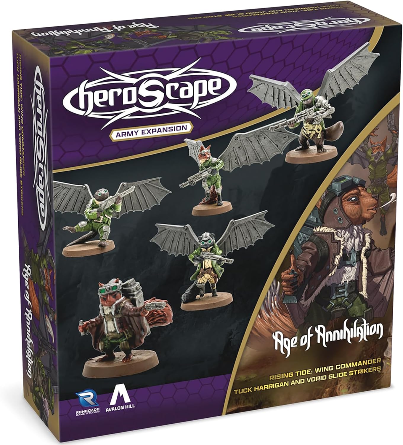 Heroscape: Rising Tide - Wing Commander Tuck Harrigan and Vorid Glidestriker Army Expansion