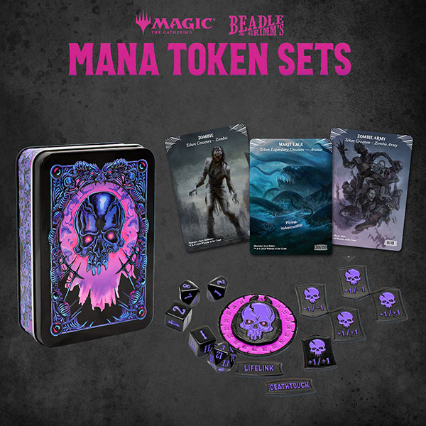 Magic the Gathering Token Set: Black Mana Metal Token Set