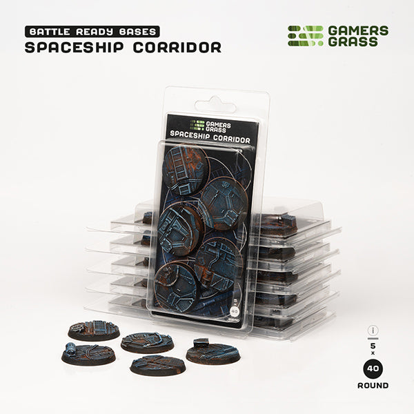Battle Ready Bases: Spaceship Corridor - Round 40mm (x5)