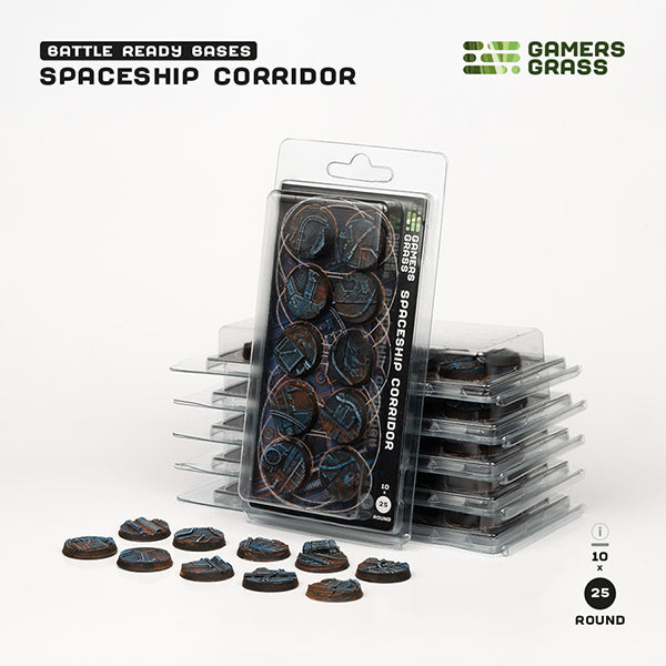 Battle Ready Bases: Spaceship Corridor - Round 25mm (x10)