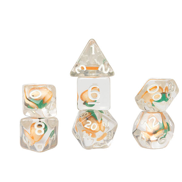 RPG Dice Set (7): Fruit Slice Dice Set - Peach
