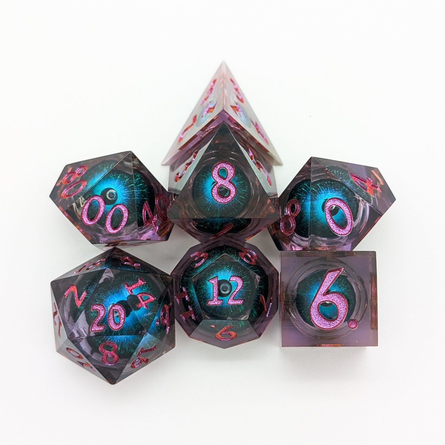 Mystery Dice Goblin Hydra Purple and Blue Liquid Core Dice Set