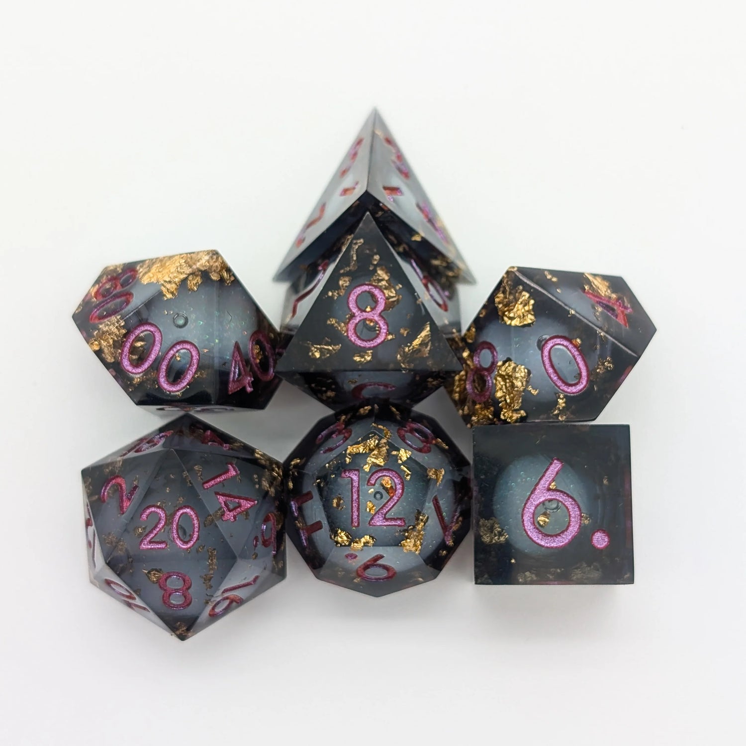 Mystery Dice Goblin Foil Black Liquid Core Dice Set