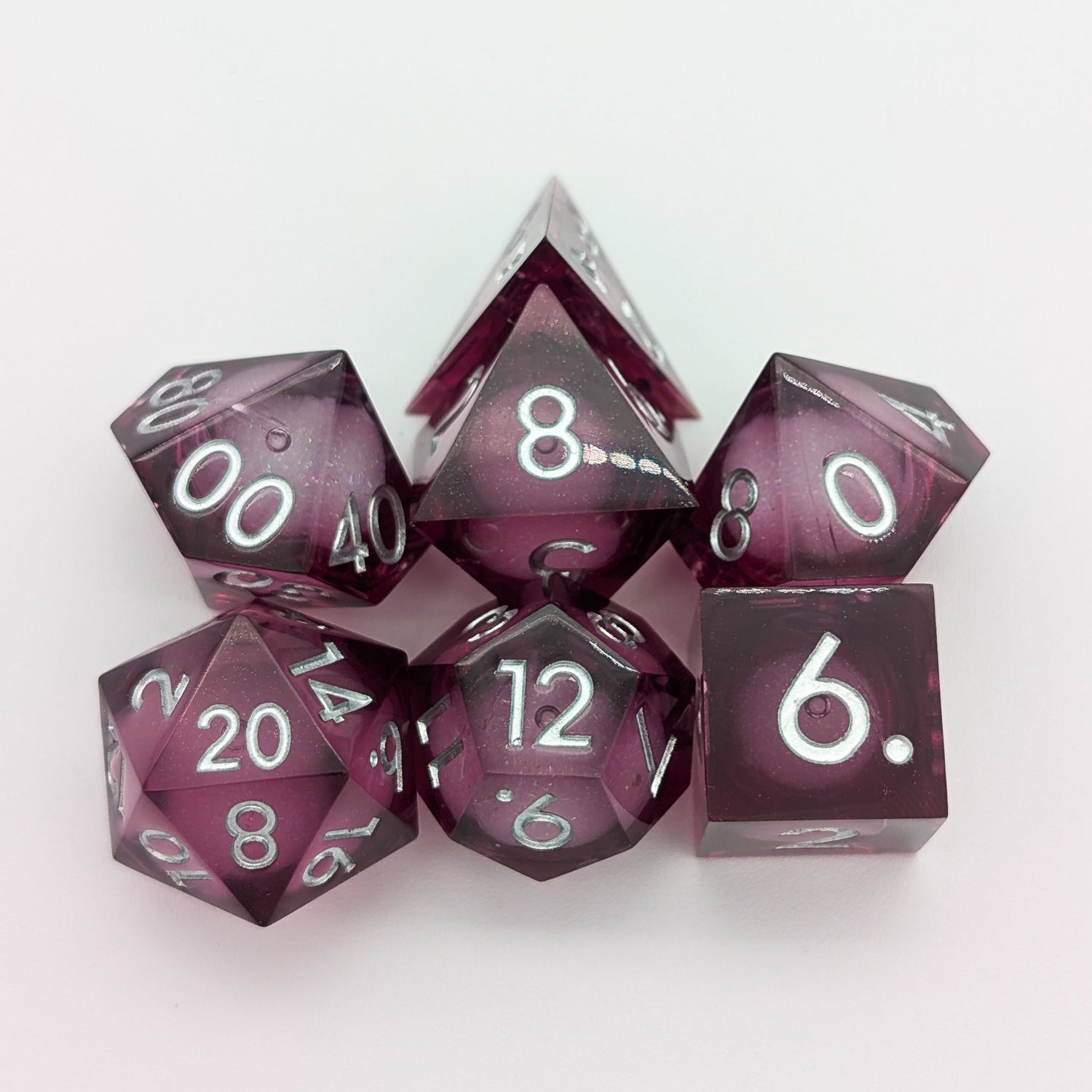Mystery Dice Goblin Shimmer Dark Pink Liquid Core Dice Set