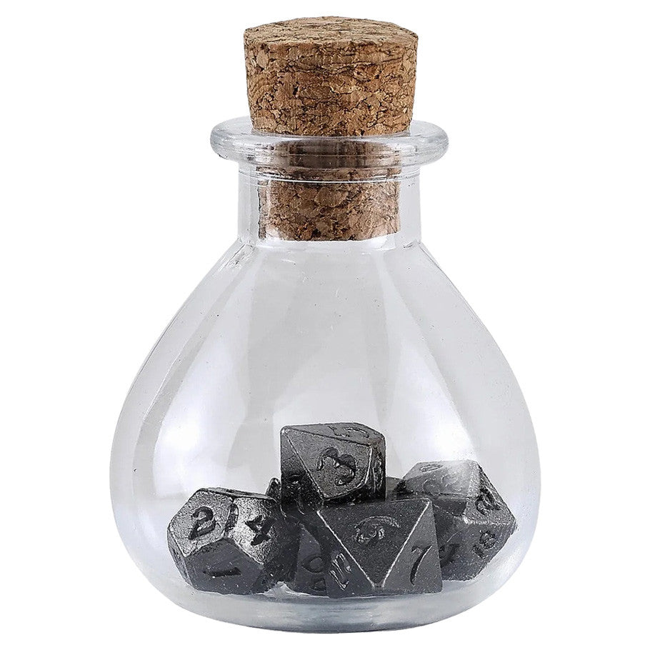 Unseelie Potion Bottle: Mini Metal Gunmetal 7 Die Set