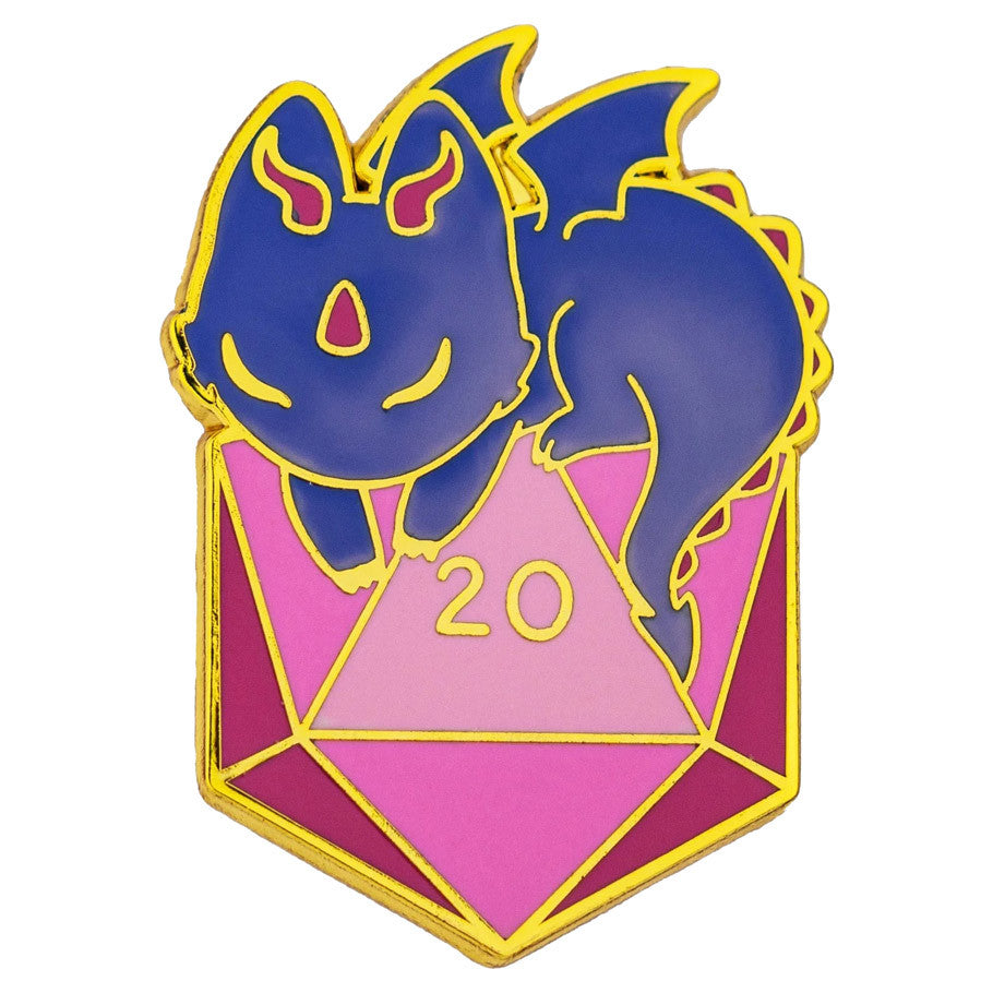 Enamel Pin: Quest's Reward - Dragon with D20