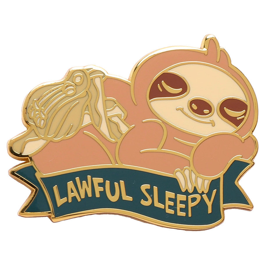 Enamel Pin: Alternative Alignments - Lawful Sleepy Sloth