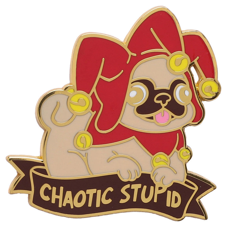 Enamel Pin: Alternative Alignments - Chaotic Stupid Pug