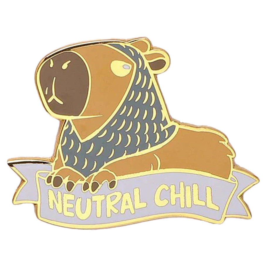 Enamel Pin: Alternative Alignments - Neutral Chill Capybara