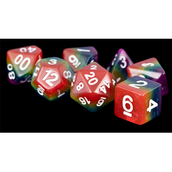 FanRoll 16mm 7 Piece Dice Set Opaque: Rainbow