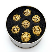 Gold Dragon 7 Die Metal Set with Gold Numbers