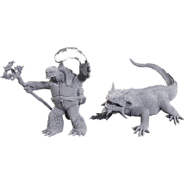 Dungeons & Dragons: Nolzur's Marvelous Unpainted Miniatures - W24 Tortle Druid & Wild Shape Giant Lizard