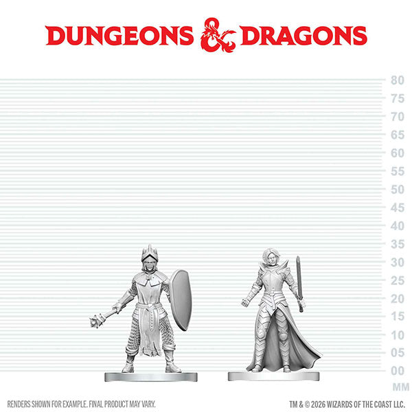 Dungeons & Dragons Nolzur's Marvelous Unpainted Miniatures: Black Gauntlet & Zhentilar Paladin of Bane