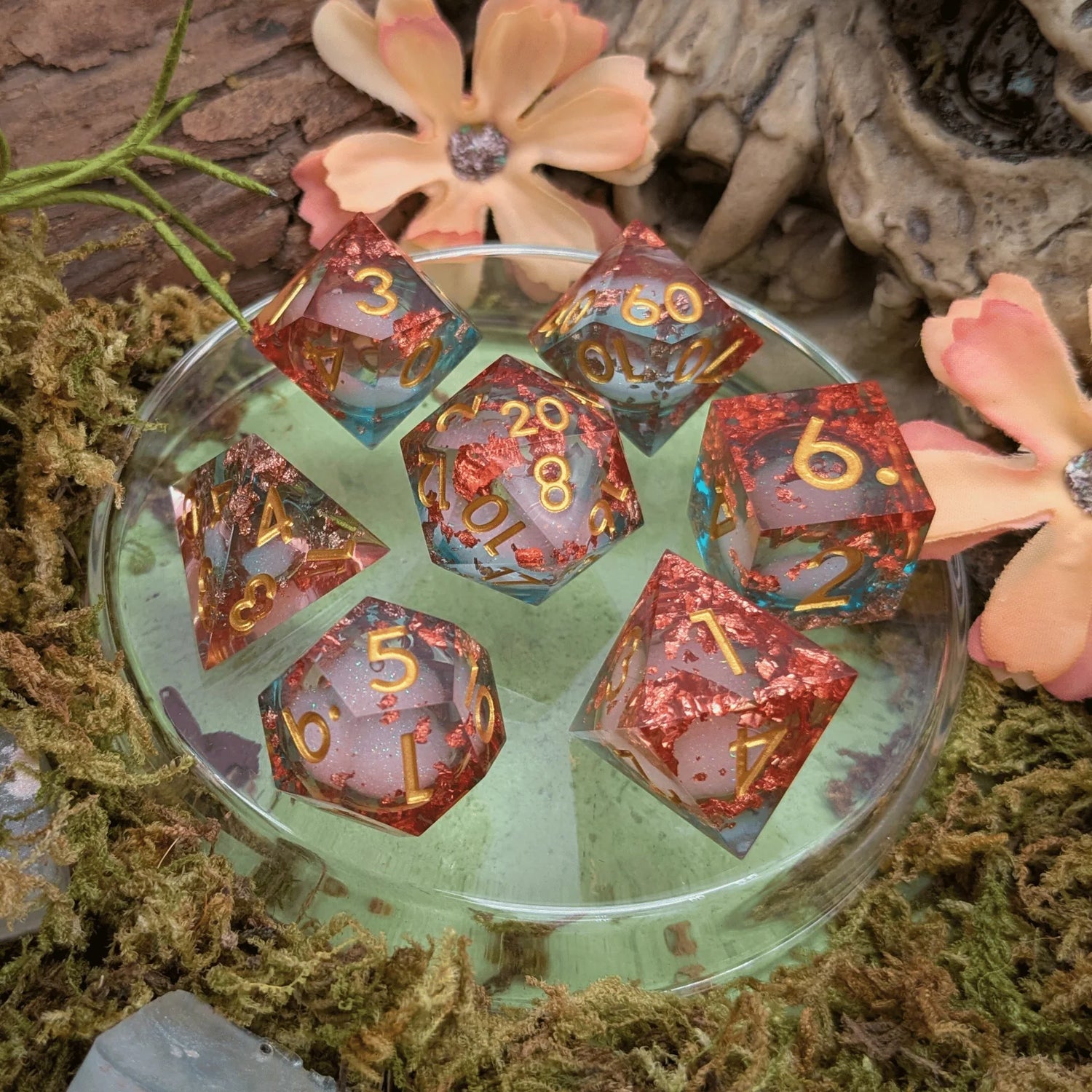 Mystery Dice Goblin Foil Red and Blue Liquid Core Dice Set
