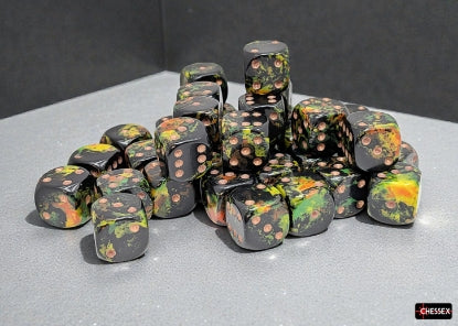 Chessex Brush 36D6 Deep Forest/Gold 12mm Dice