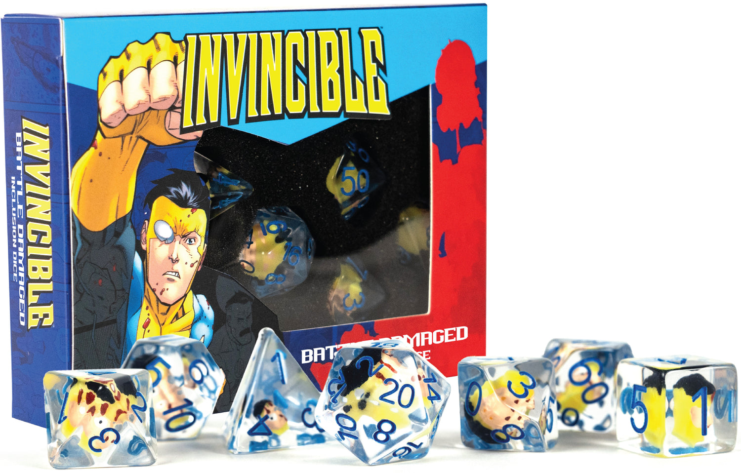 Invincible: Blood Damaged Resin Dice Set