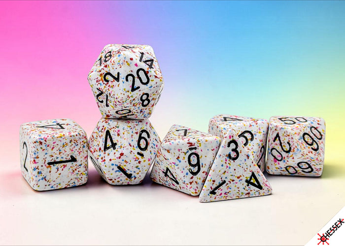 Speckled Polyhedral 7-Die Set Birthday