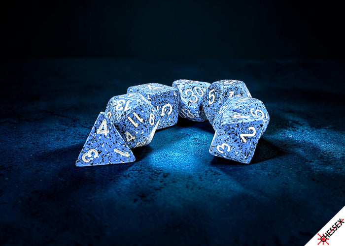 Speckled Polyhedral 7-Die Set Ocean Stone