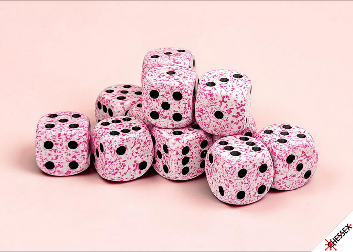 Speckled 16mm d6 Pink Dice Block