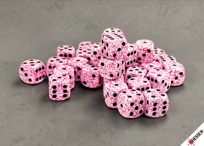 Speckled 12mm d6 Pink Dice Block