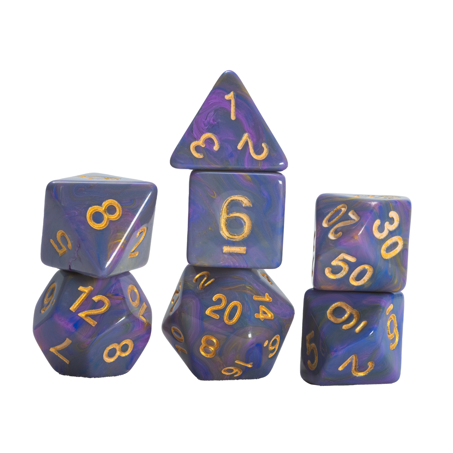 Polyhedral Purple Unicorn 7 Die Set