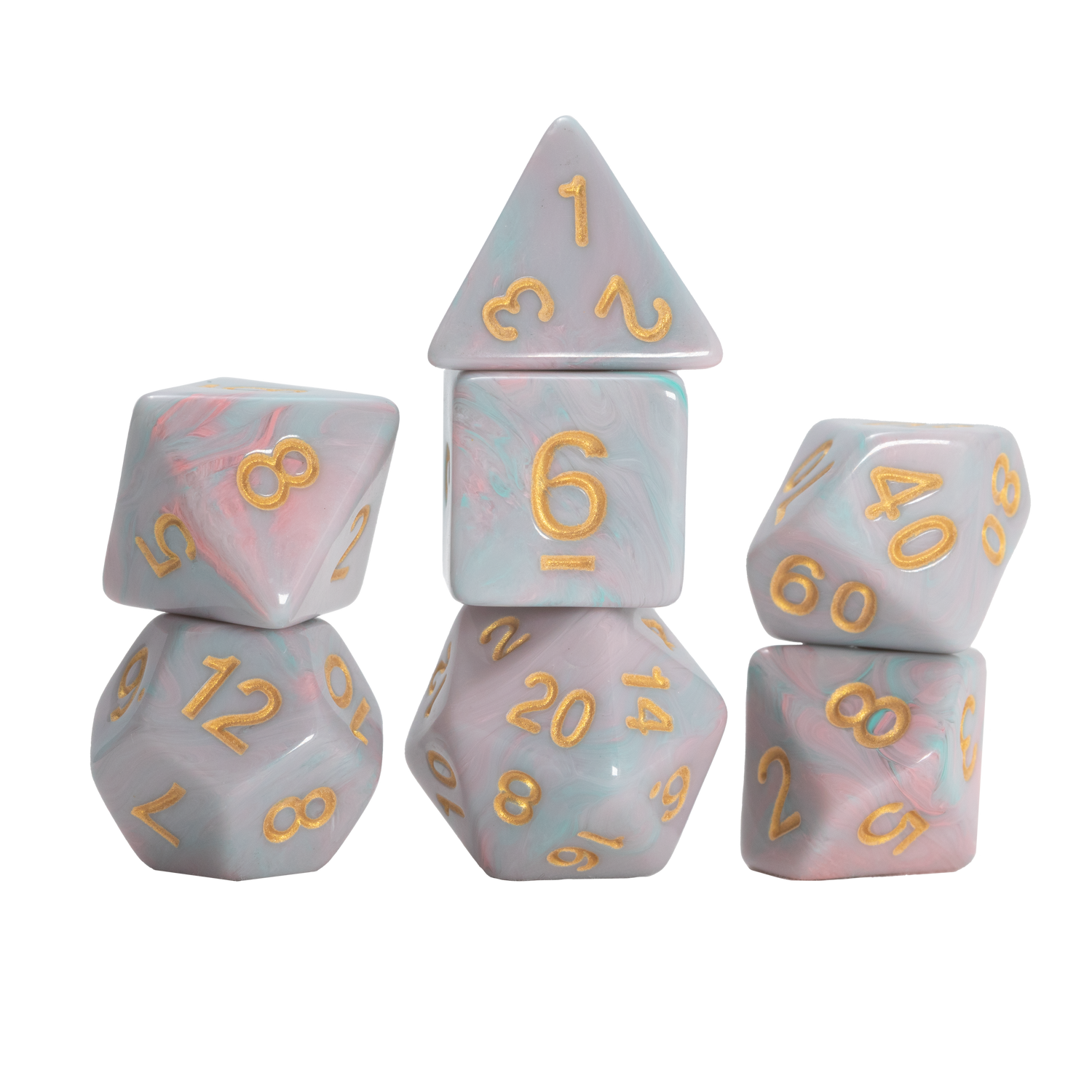 Polyhedral Pink Unicorn 7 Die Set
