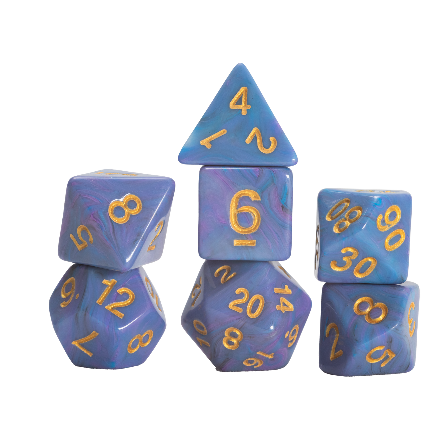 Polyhedral Blue Unicorn 7 Die Set